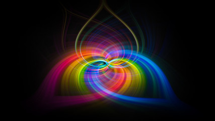 Heart shape multi colored vortex swirl spin background