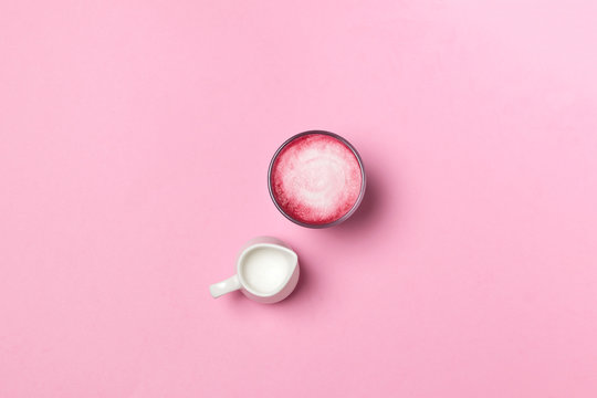 Beetroot pink latte - healthy coffee alternative