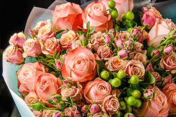 A bouquet of flowers for the holiday romantic gift to the girl