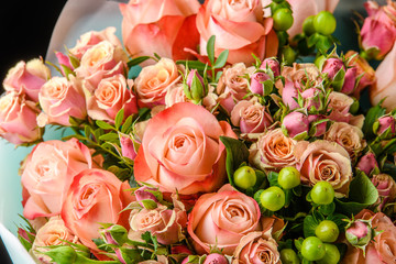 A bouquet of flowers for the holiday romantic gift to the girl