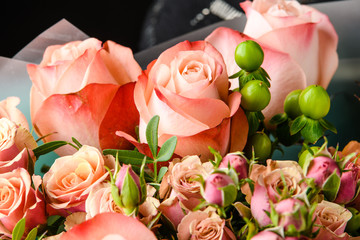 A bouquet of flowers for the holiday romantic gift to the girl