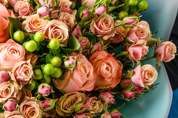 A bouquet of flowers for the holiday romantic gift to the girl