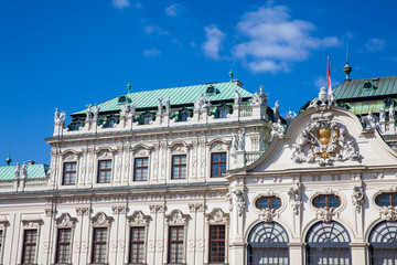 Fototapeta na wymiar Detail of the Upper Belvedere palace in a beautiful early spring day