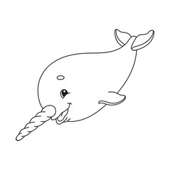 Coloring book pages for kids. Cute cartoon vector illustration.