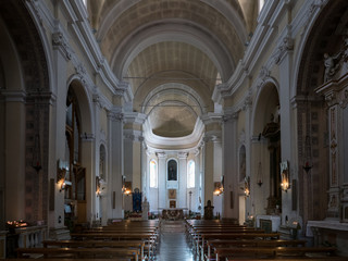 Fototapeta premium San Giacomo Parish located on the Port Leonardesco Canal of Cesenatico, Emilia Romagna, Italy
