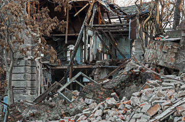 Blasted old building