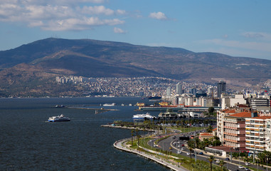 Fototapeta na wymiar View of the city from above, Izmir, Turkey