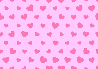 Heart Dots Pattern, Pink Background, Vector Graphics