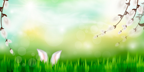 Fototapeta premium Vector background for Easter.