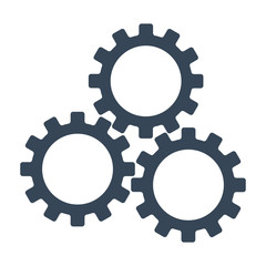 Fill Gear Icon. Teamwork symbol. Flat style. Vector illustration isolated on white background.