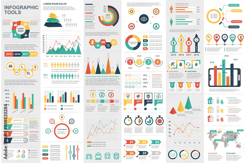 Fototapete infographic elements data visualization vector design template. can be used for steps, options, busi