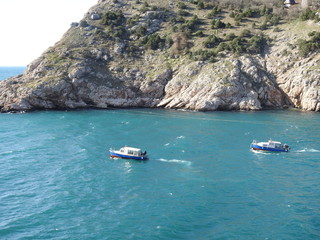 Mountains the coast the sea and the Bay