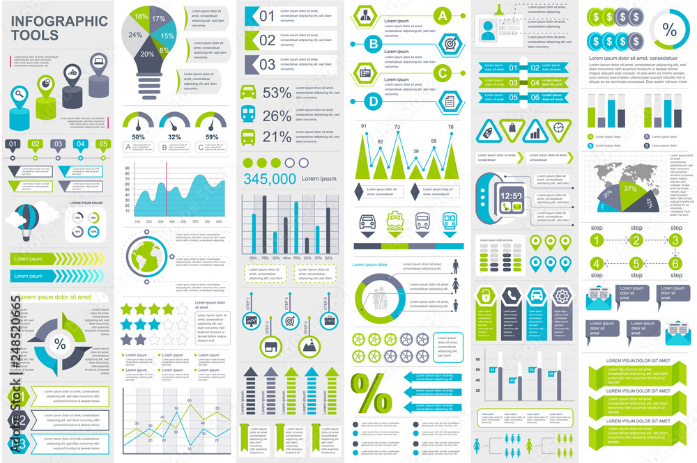 Poster infographic elements data visualization vector design template. can be used for steps, options, busi