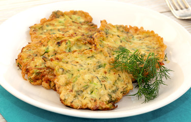 Traditional Turkish/Greek meal; Zucchini mucver 