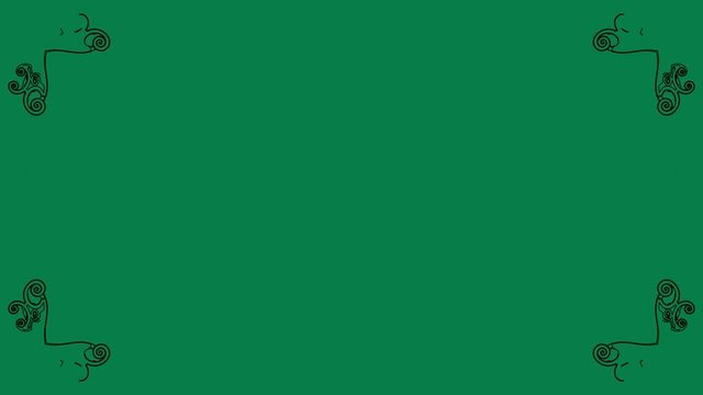 frame of ornament on green background