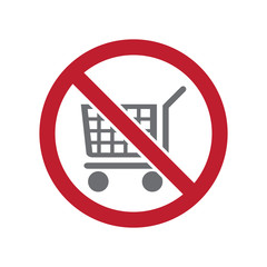 No cart allowed sign on white background for graphic and web design, Modern simple vector sign. Internet concept. Trendy symbol for website design web button or mobile app