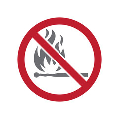 No fire allowed sign on white background for graphic and web design, Modern simple vector sign. Internet concept. Trendy symbol for website design web button or mobile app