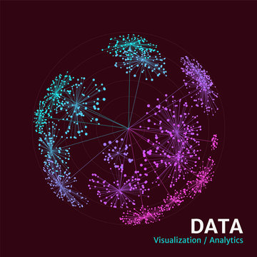 Data Clustering Visualization. Big Data Complexity Concept. Analytics Abstract Concept. Volumetric Data Representation.