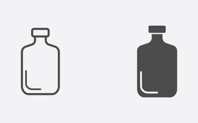 Bottle outline and filled vector icon sign symbol
