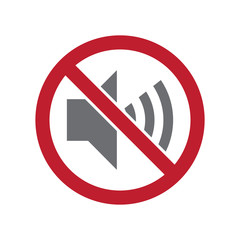 No noise allowed sign on white background for graphic and web design, Modern simple vector sign. Internet concept. Trendy symbol for website design web button or mobile app