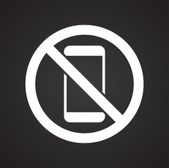 No smartphone allowed sign on black background for graphic and web design, Modern simple vector sign. Internet concept. Trendy symbol for website design web button or mobile app