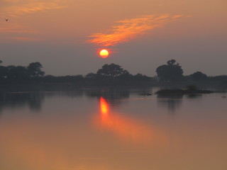 inde, rajasthan coucher de soleil