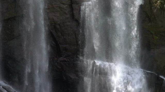 Beautiful Ramboda Waterfall in Central Sri Lanka. Slow motion. Filmed at a speed of 240fps