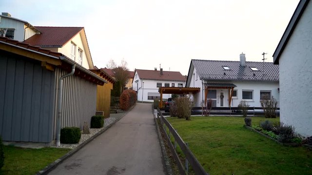 Image of modern houses in a quiet village, Heuchlingen, Germany.