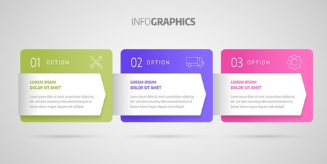 Process chart. Business data. Abstract element of chart, graph, diagram with 3 steps, options, parts, processes. Infographics design vector and marketing icons.
