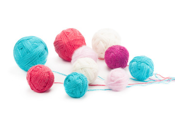 Colorful balls of yarn.