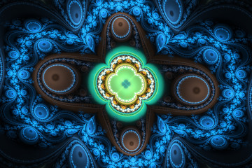 Animated Geometric fractal shape can illustrate daydreaming imagination psychedelic space dreams magic nuclear explosion frequency patterns radiation concepts.