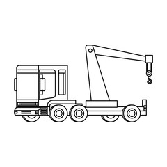 Fototapeta na wymiar truck crane logistic service