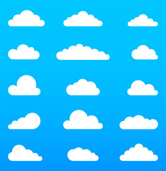 Set of clouds against the sky .In flat style