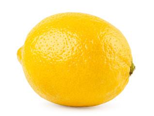 Fresh lemon close - up on a white. Isolated.