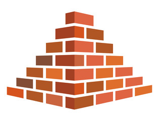 Illustration of bricks for construction on a white background. In flat style