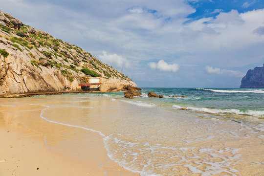 View of beautiful beach and sea bay  in Cala San Vicente, Mallorca