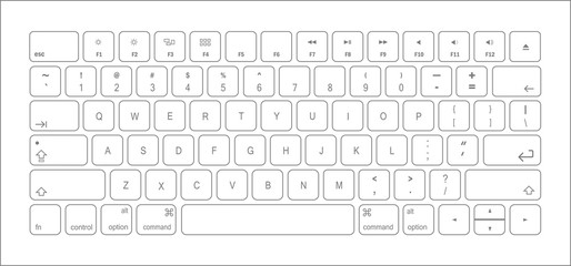 Keyboard in a realistic style. Vector illustration - obrazy, fototapety, plakaty