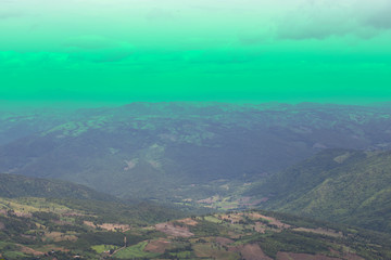 Obraz premium Landscape mountain view from Phu ruea national park,Loei, Thailand.