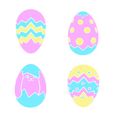 colorful rabbit icon poster. Coloring book page for adults and kids. Easter themed vector illustration for gift card, flyer, certificate or banner, icon, logo, patch, sticker