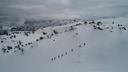 winter climbing and hiking in the magnificent mountains