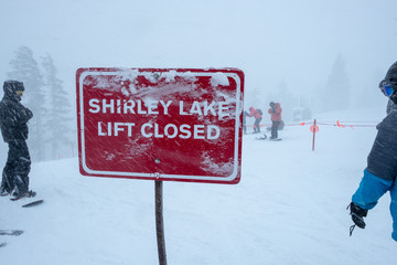 Snowstorm closing Shirley Lake
