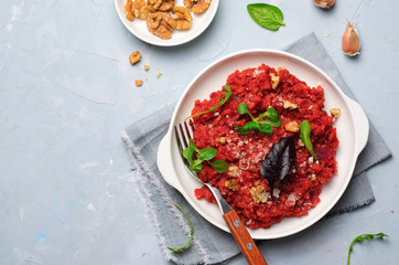 Beetroot Risotto, Italian Cuisine, Homemade Vegetarian Meal