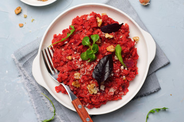 Beetroot Risotto, Italian Cuisine, Homemade Vegetarian Meal