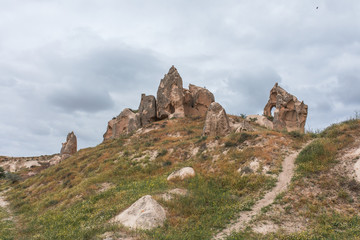 Fairy chimneys in Nevsehir, Goreme, Cappadocia Turkey.