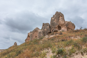 Fairy chimneys in Nevsehir, Goreme, Cappadocia Turkey.