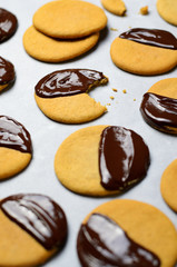 Cookies with Chocolate Glaze, Freshly Baked Cookies, Top View