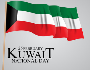 25 february  Kuwait national day  background Template design for card, banner, poster or flyer. Vector Illustration