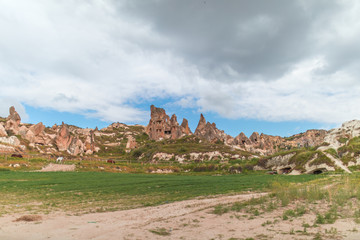 Fairy chimneys in Nevsehir, Goreme, Cappadocia Turkey.