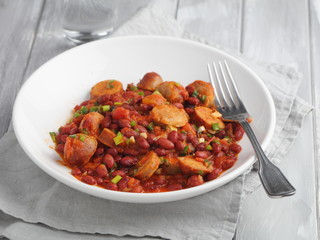 Polish baked beans Fasolka po bretonsku