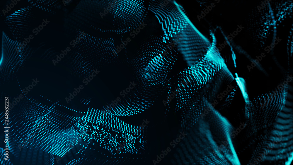 Poster speed connection networking concept design background. abstract technology communication. 3d landsca